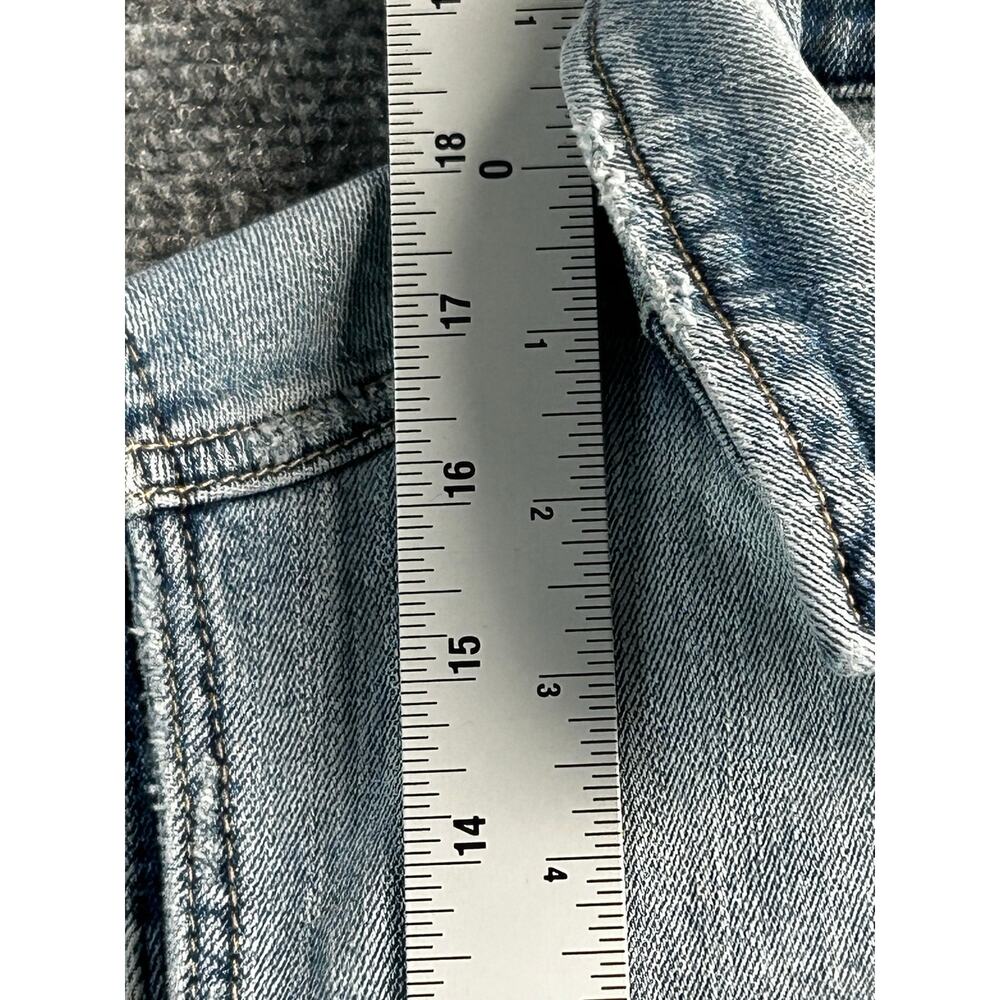 American Eagle Denim Vest Women's Medium Light Wash Stretch Jean Jacket - Picture 6 of 9